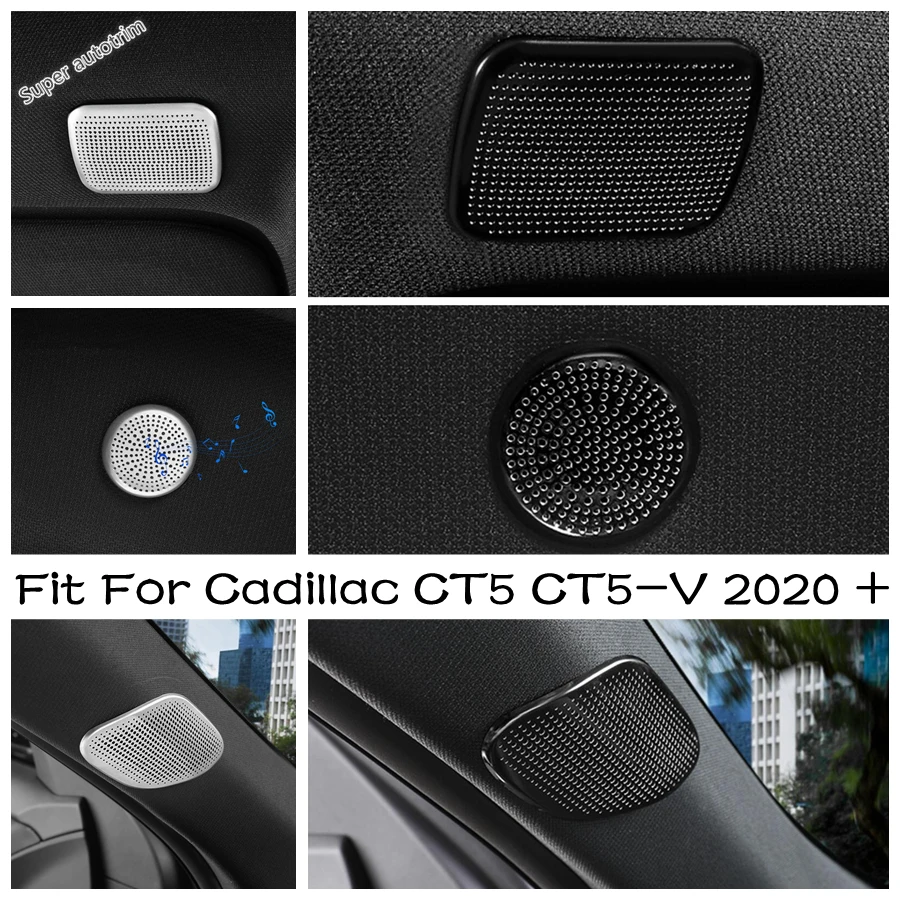 Upper Roof Speaker Microphone Frame / Pillar A Tweeter Audio Cover Trim Metal Accessories For Cadillac CT5 CT5-V 2020 2021 2022