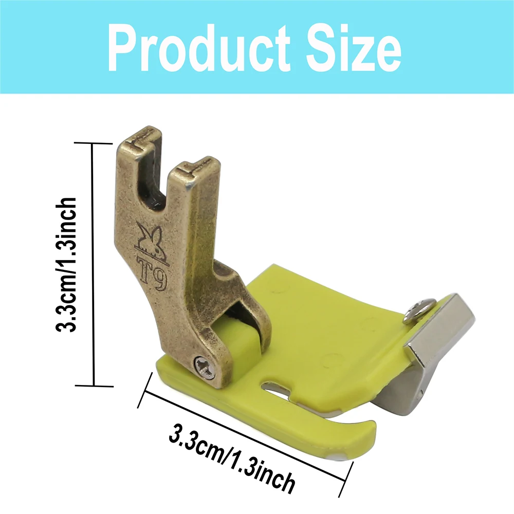 البلاستيك T9 قابل للتعديل متعدد الوظائف قطعة قدم الضغط في ماكينة الخياطة هيمينغ المتداول حافة دليل قدم لملحقات ماكينة الخياطة الصناعية