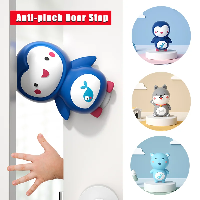 

Anti-Pinch Door Child Safety Finger Pinch Guard Silicone Door Stopper Cartoon Door Baby Household Self-Adhesive Pinch Guard