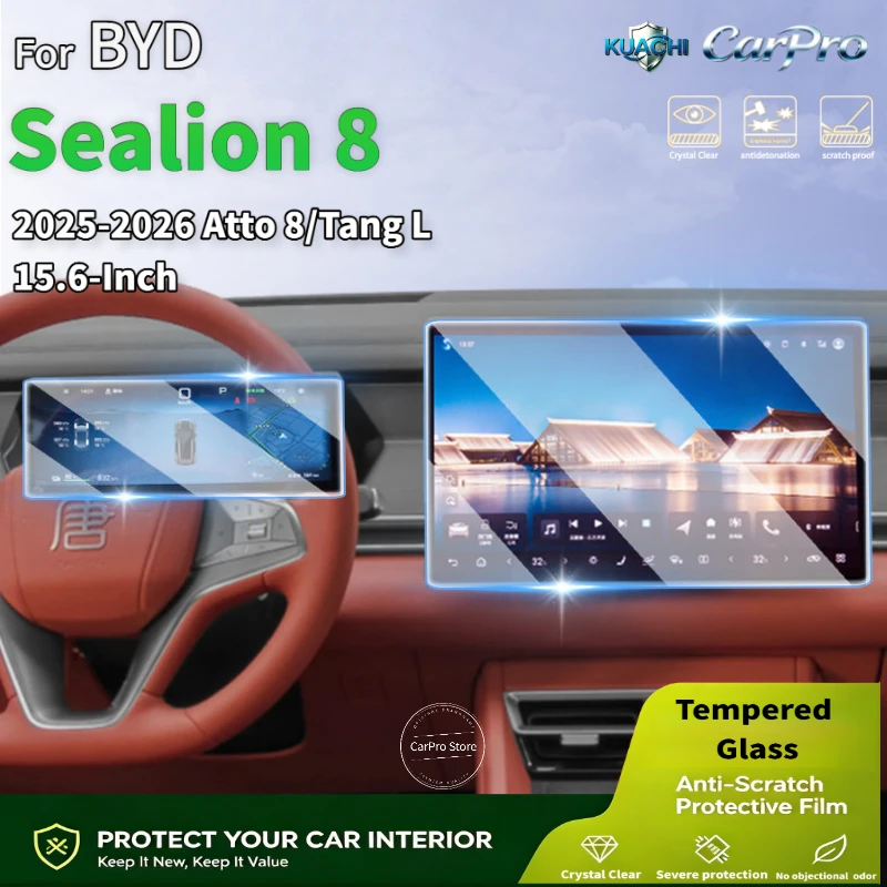 For BYD Atto 8 / Sealion 8 / Tang L 2025‑2026 10.25/15.6Inch Screen Tempered Glass Film Anti-Scratch Glare Fingerfrints HD Matte