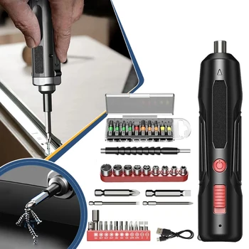 Small precision electric screwdriver home repair tool cordless electric drill household electric screwdriver set