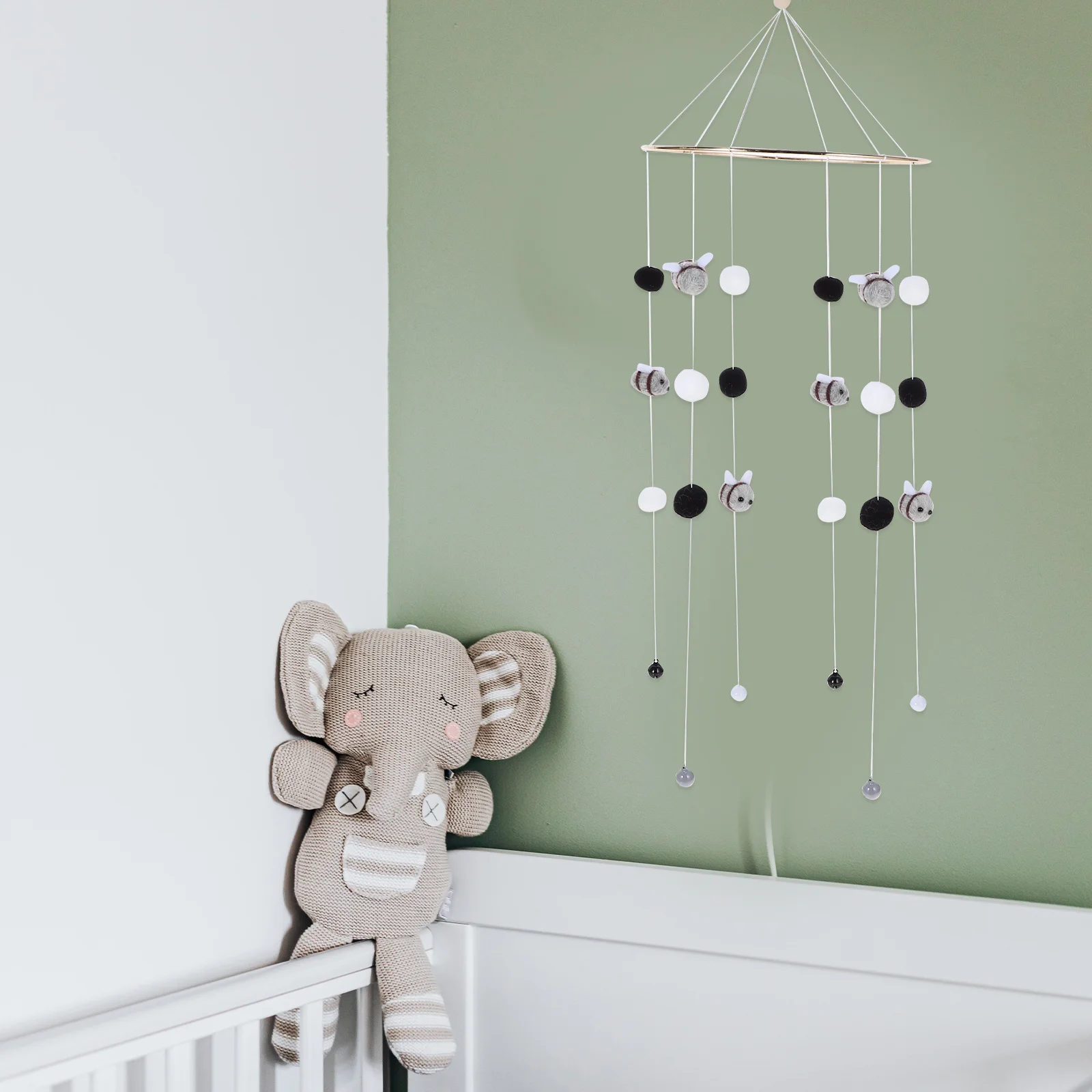 سرير الطفل المحمول النحل الرياح الرنين قلادة معلقة الحضانة الديكور غرفة الاطفال سرير الطفل معلقة حلية النحل الرياح الرنين قلادة