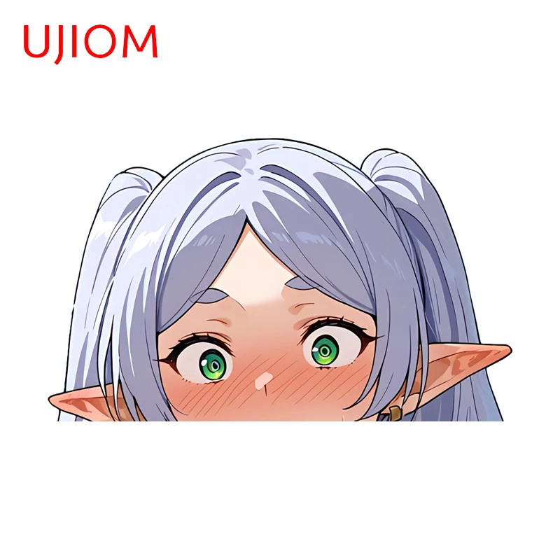UJIOM Shy Frieren Peeking Wall Sticker Enchanting Playful Skateboard Decor Decal Unique Versatile Items Room Decor Poster