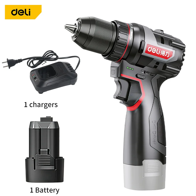 Deli Brushless 16V Electric Screwdriver With a Large Torque Of 45N.m Impact Type Cordless Drill Household Multi-functiona