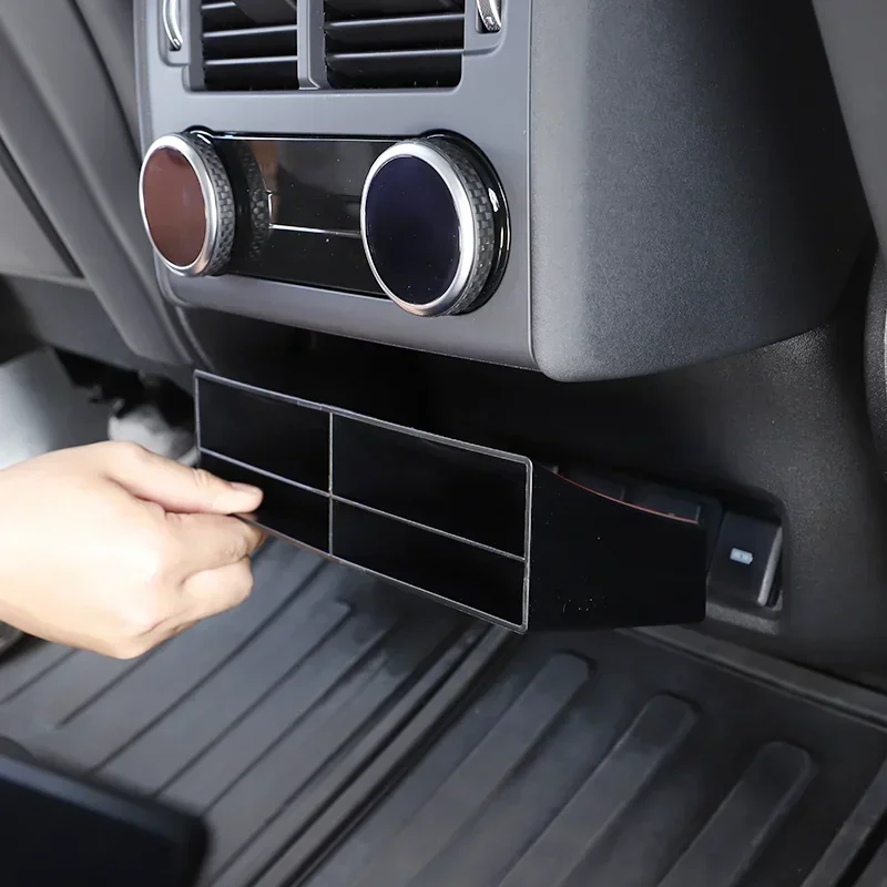 

For 2021-2022 Land Rover Discovery 5 Rear Air Vent Storage Box Tray Car Interior Parts ABS Layered Storage Say Goodbye to Mess