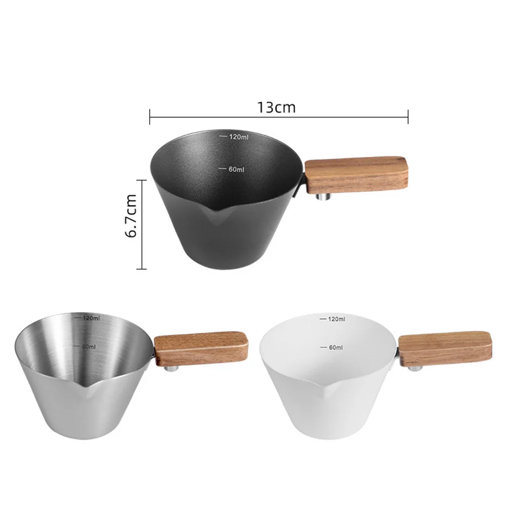 304 Stainless Steel Espresso Measuring Cup with Graduated Scale and V-Shaped Pour Spout for Controlled Dispensing