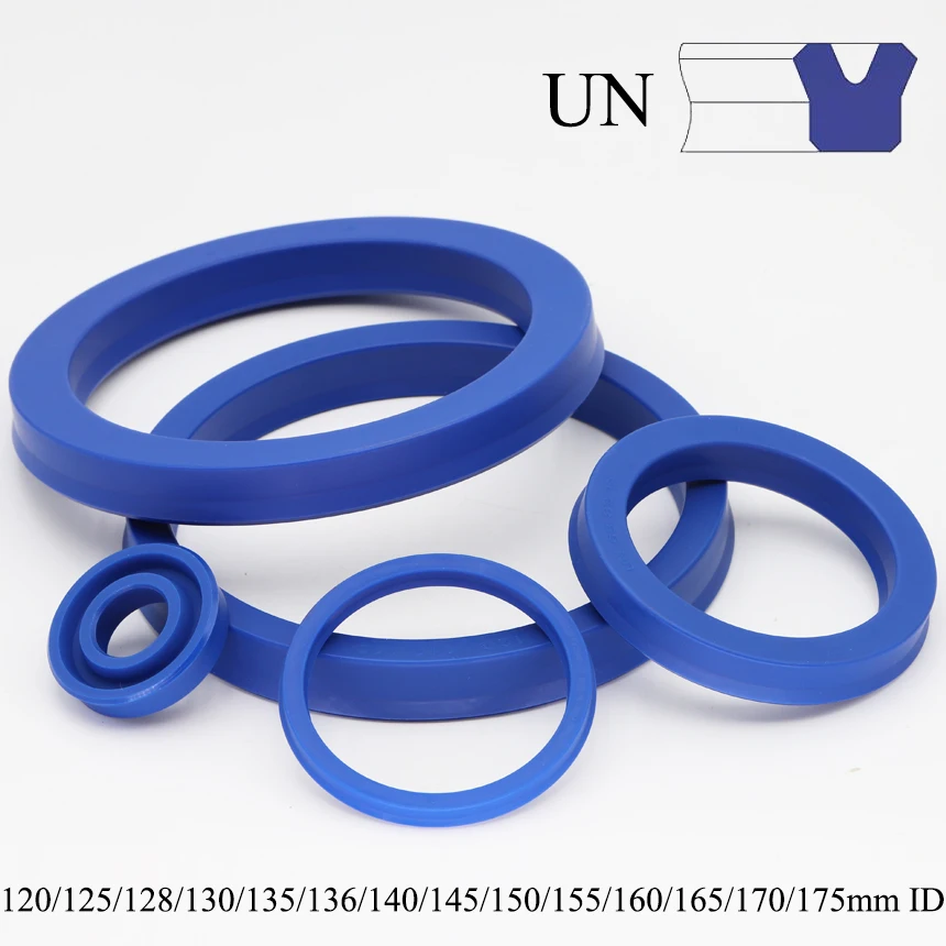 UN 120/125/128/130/135/136/140/145/150/155/160/165/170/175mm ID Blue PU Shaft Piston Rod U/Y Lip Ring Gasket Hydraulic Oil Seal