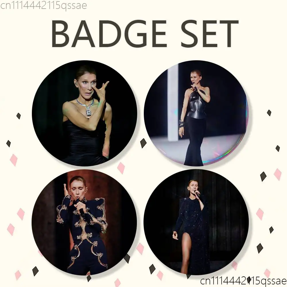 FOR CelineDion Deux 25/32/44/58/75mm Badges Bright Printed Icon Gift For Friends Badge Collar Brooch Lapel Pin Metal