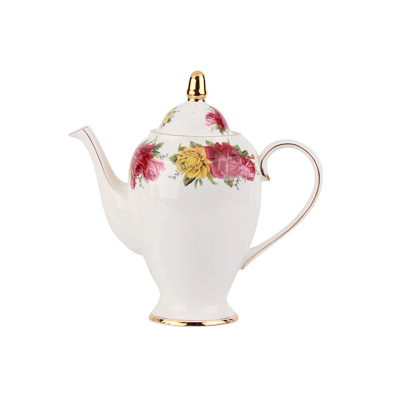 Flower Tea Cup Saucers Set Porcelain Tea Pot Creamer Sugar Bowl Coffee Mug Household Teaware Sets Coffeeware Supplier