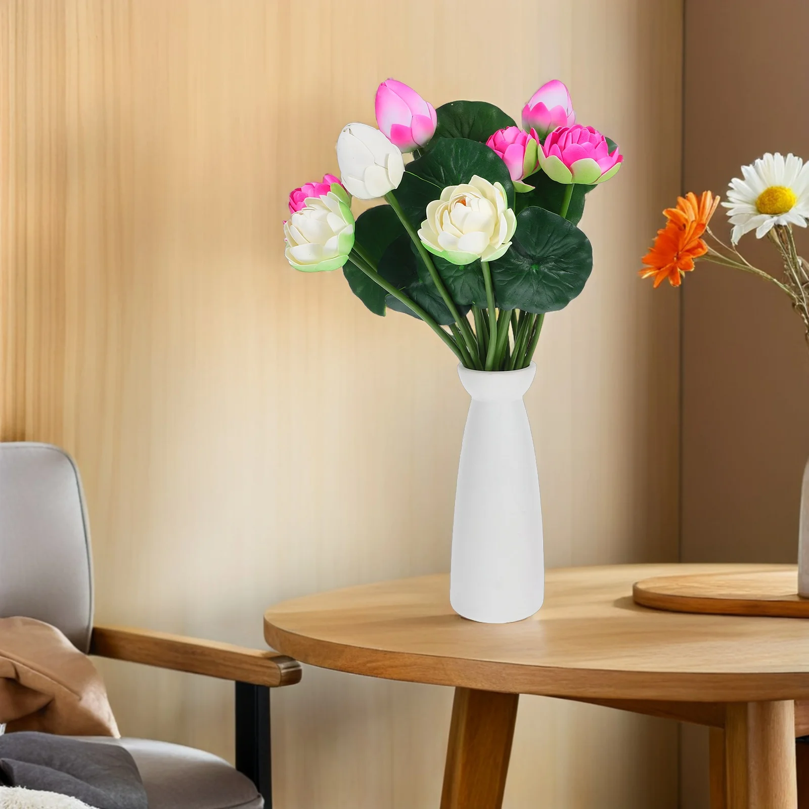 

3Pcs Realistic Faux Lotus Heads Artificial Water Lily for Home Office Bedroom Outdoor Pond Decorations