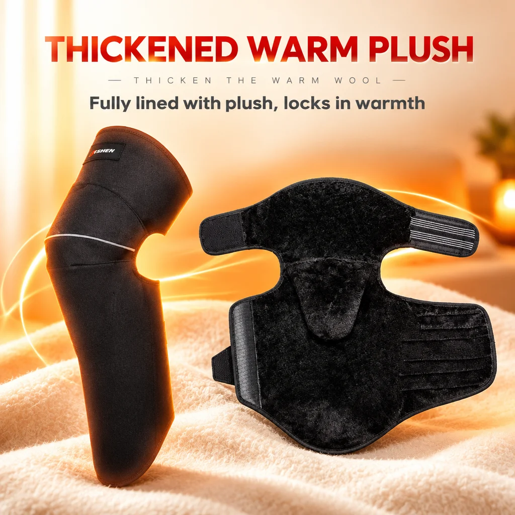 KUSEK Winter Motorcycle Knee Pads Warm Fleece Leg Warmers Windproof Motorbike Riding Protective Gear Shock Absorbing Reflective