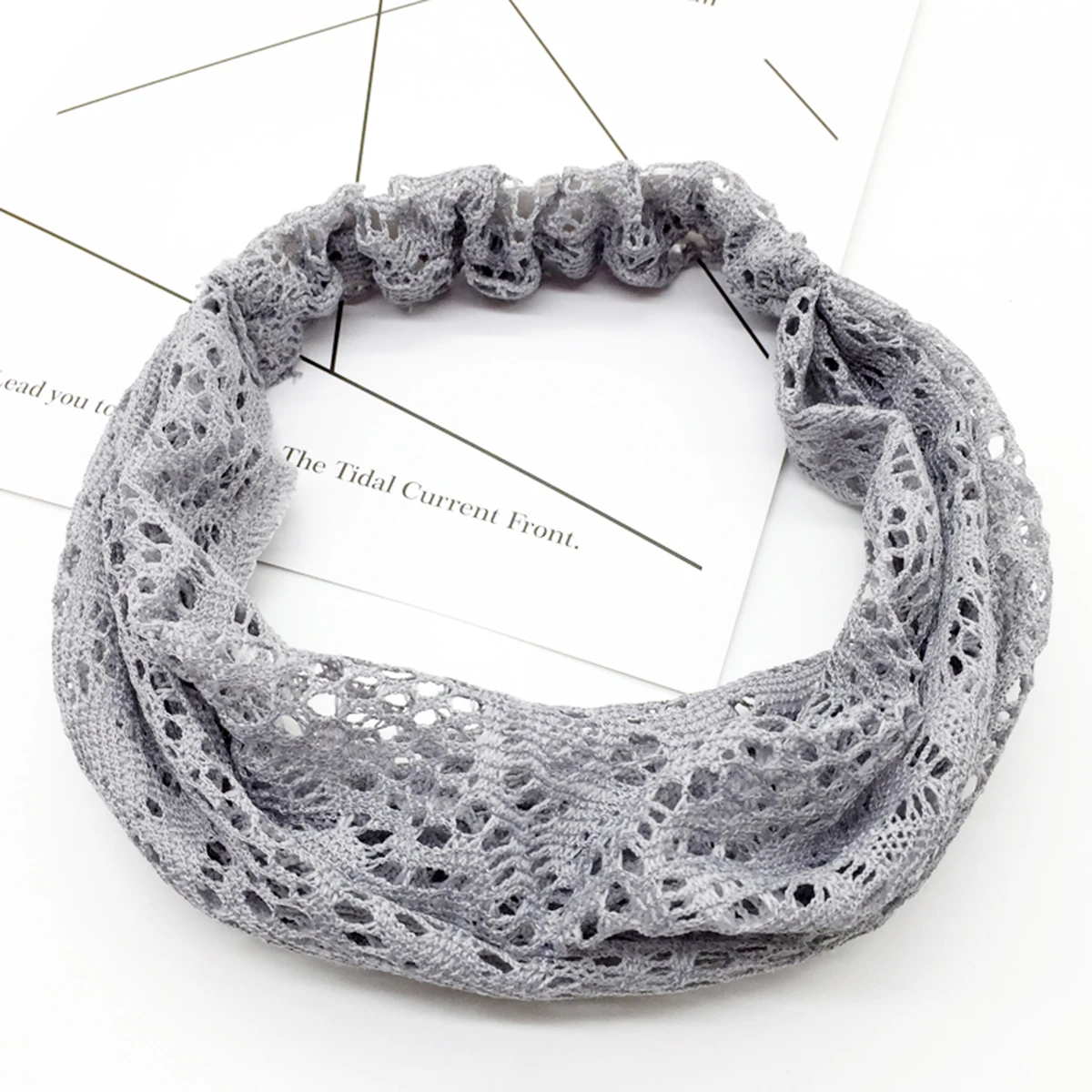 

Dancing Headscarf Lace Headwraps for Women Headband Grey Fashionable Hair Accessory