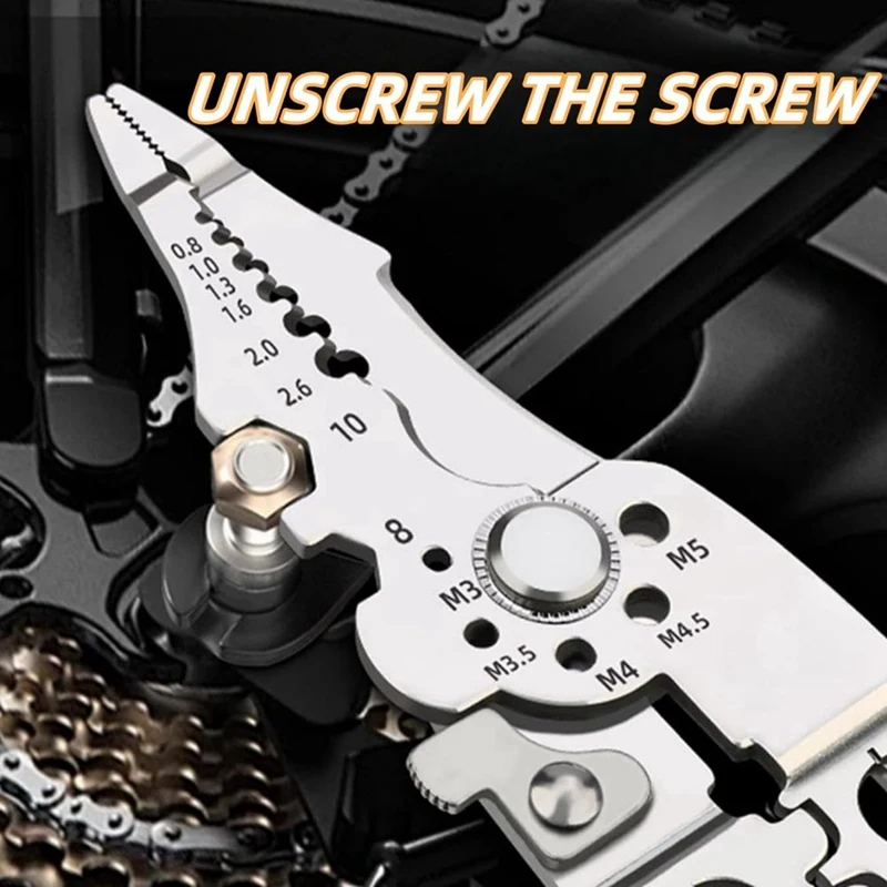 คีมปอกสายไฟแบบมืออาชีพ, คีมตัดและคีมย้ํา, เครื่องมือจัดการสายเคเบิลมัลติฟังก์ชั่น, ใช้งานได้หลากหลายทนทาน