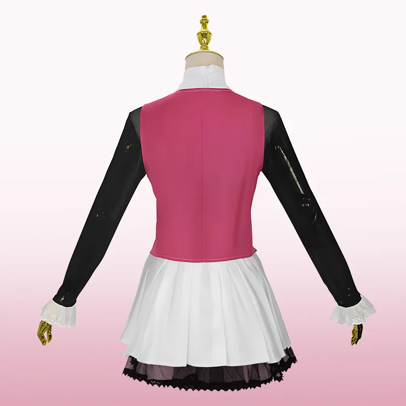 Draculaura Monster High Cosplay Set - Pink Dress + Gold Gloves + Bat Collar - Girls & Women Halloween Costume - view 3