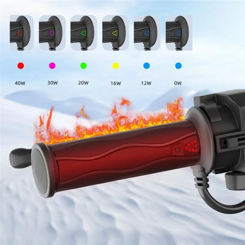 Easy Installation Waterproof Silicone Heated Hand Grips 22Mm For Motorcycles, Including Thumb Warming Functionality