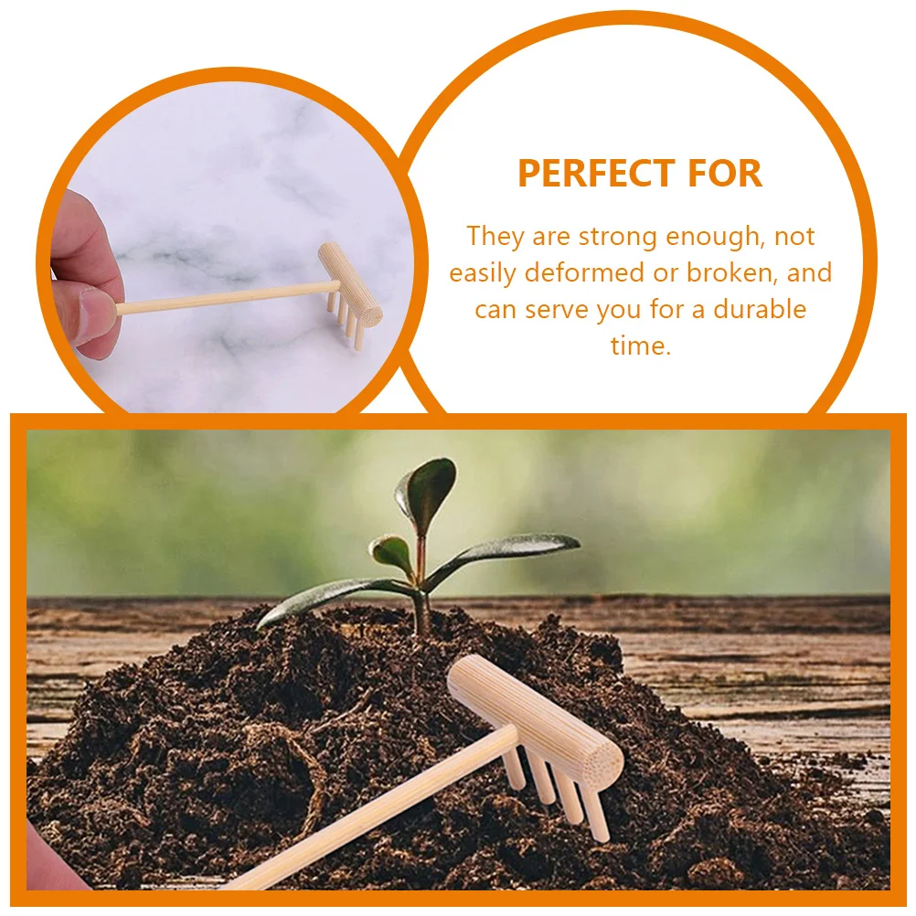 6 Pcs Sand Rake Desk Garden Tools Table Rakes Sandbox Crafts For Tiny Adornments Bamboo Supplies