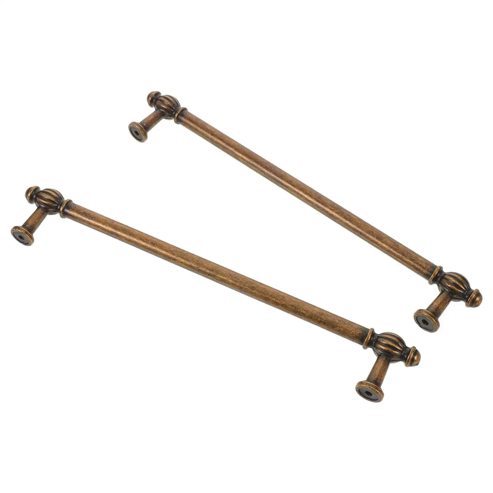 2Pcs Vintage Drawer Handles Bronze Finish Zinc Alloy Bar Pulls For Kitchen Wardrobe Closet Dresser Cupboard Furniture Hardware