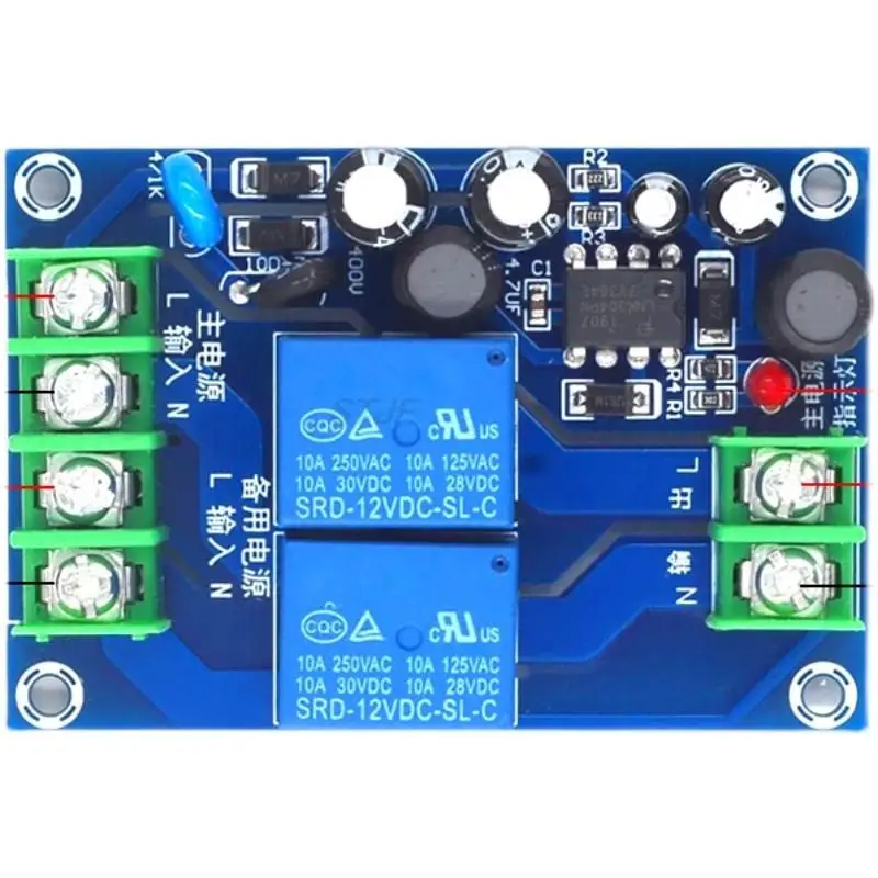 220v Dual Power Supply Automatic Switching Module 10a Dual Power Supply, Two Input and One Output Power-off Switch Board Module