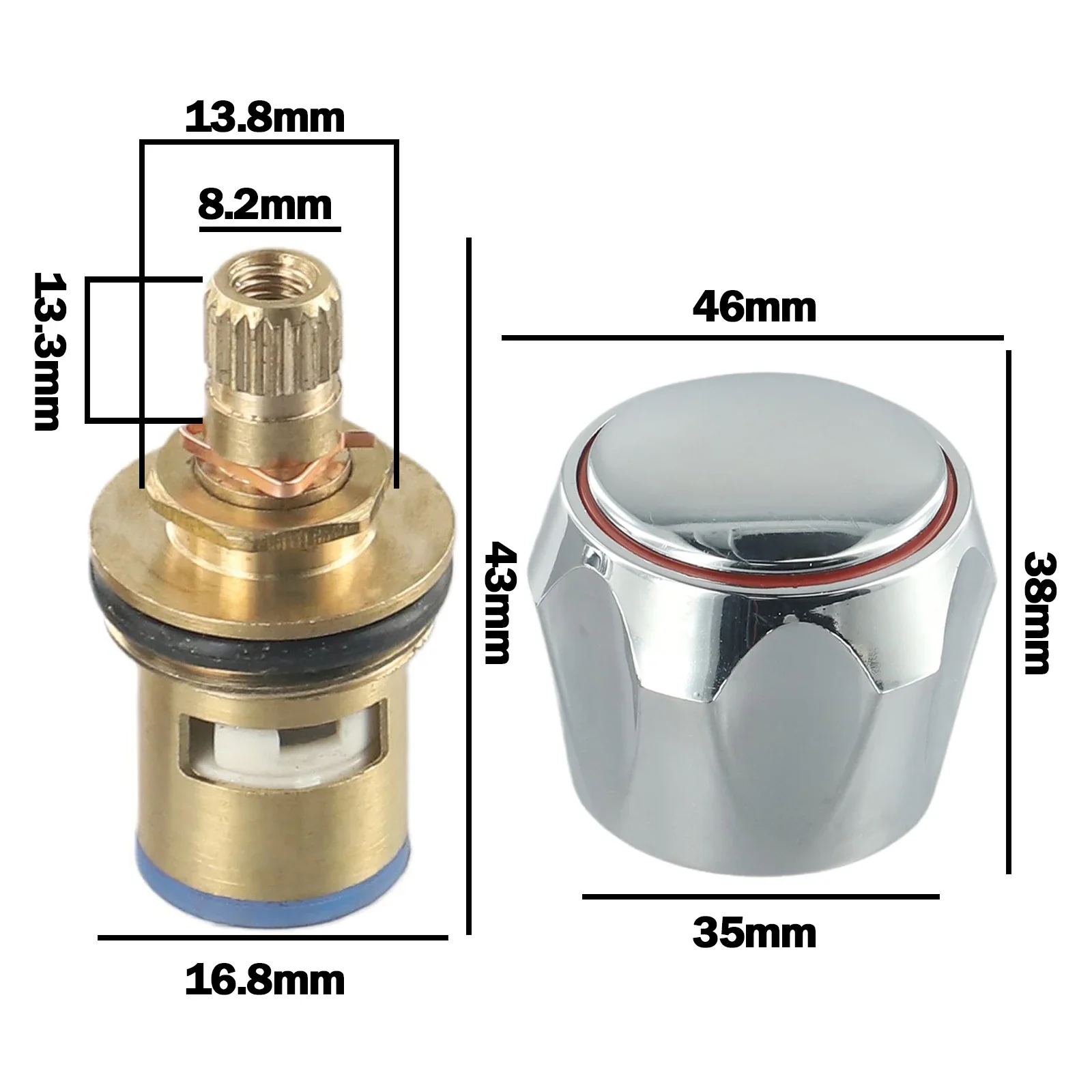 2 uds tornillos 2 uds manija de grifo productos de cocina/baño rosca lavabo fregadero lavadora grifo frío caliente manija perilla válvulas de cobre