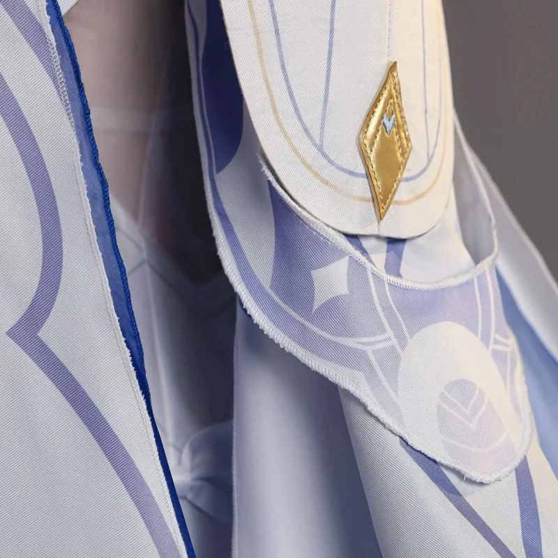 جينشين إمباكت كولومبينا فستان مُصمم حسب الطلب عباءة أجنحة أزرق أبيض حفلة الهالوين كرنفال عيد الميلاد الدعامة لعب الأدوار KKCos