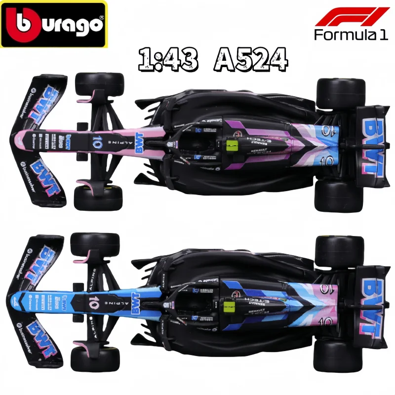 New Bburago 1:43 A524 BWT Alpine F1 Team 2024 #10 Pierre Gasly #31 Esteban Ocon Alloy Miniature Car Die Cast Model F1 Racing Car