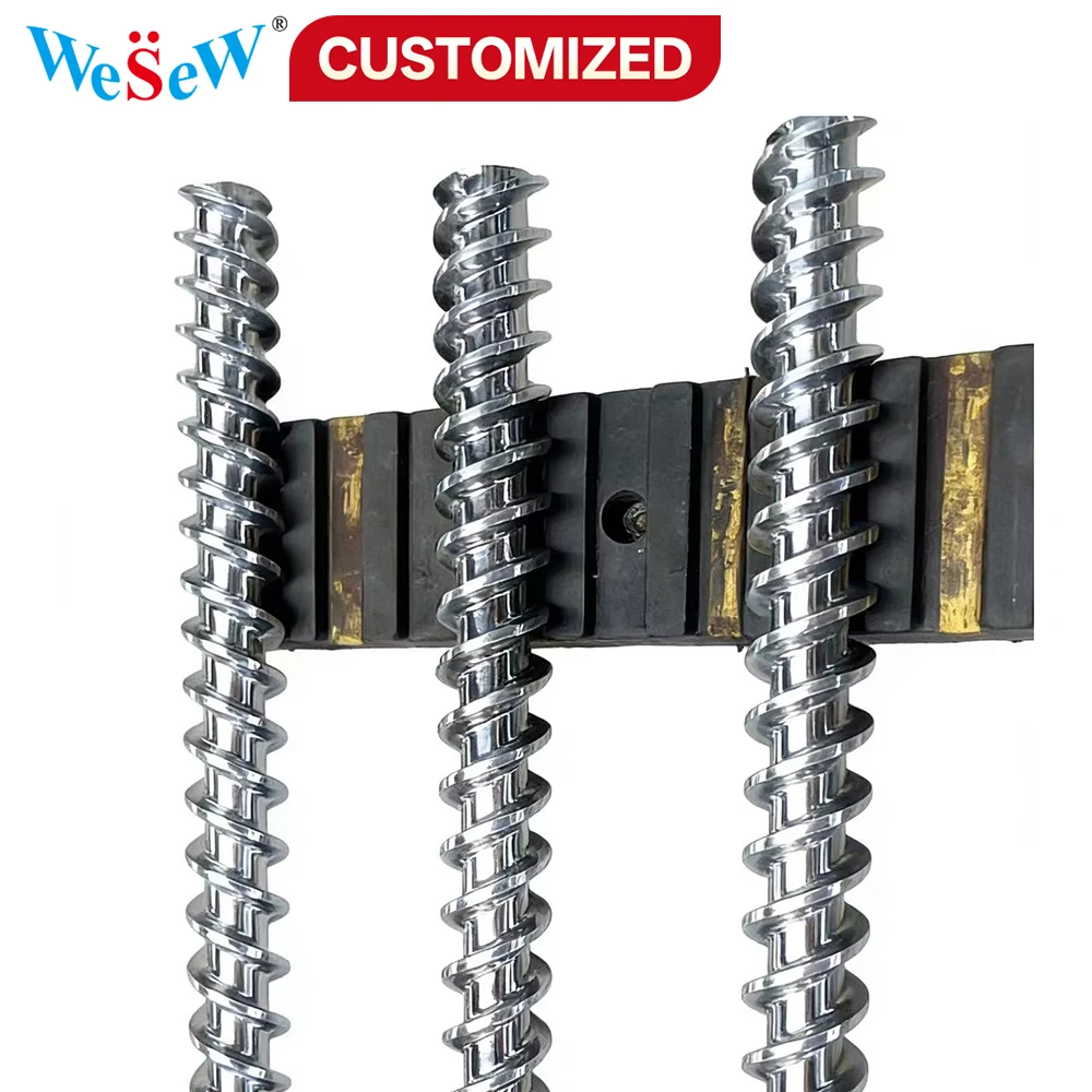 Custom-made corrosion-resistant bimetallic screws and barrels SACM645, 38CrMoAIA HRC 60 electroplated injection molding machines