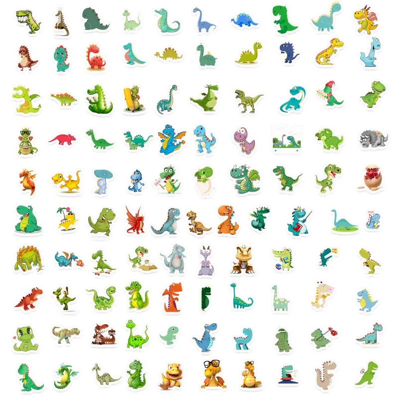 50pcs Dinosaur Cute Children Stickers Suitcase Water Cup Stationery Mobile Phone Scooter Laptop Refrigerator Decorative Stickers