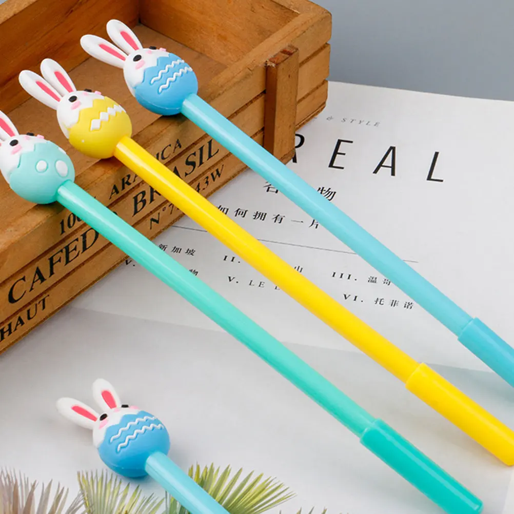 

15Pcs Cute Bunny Pens Cartoon Writing Gel Pens for Students Kids Prize Gifts Smooth School Stationery Bunny Party Favors
