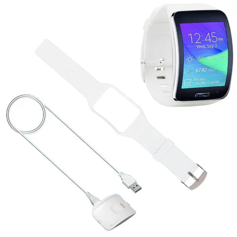 Accessory Band Strap with Charger For Samsung Galaxy Gear S SM-R750 ,1Pcs Silicone Band +1Pcs Charging Cable