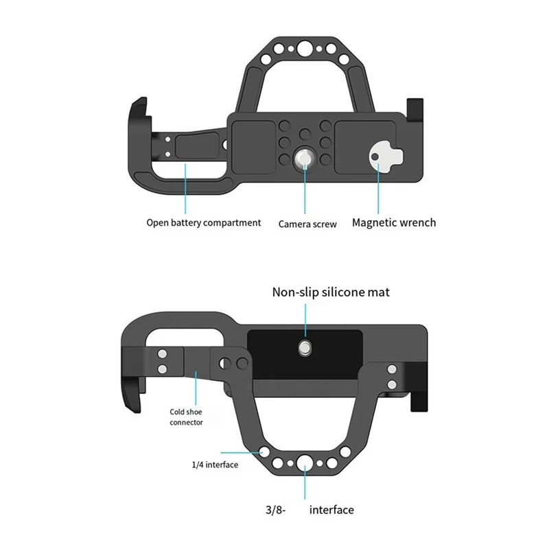 ABKI-Neue Aluminiumlegierung Kamerakäfig Rig mit Kaltschuh 1/4 3/8 Gewinde für Canon EOS 70D 80D 90D Schutzrahmen Fotografie