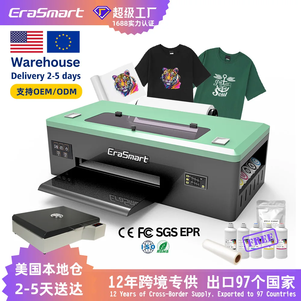 

EraSmart Amazon cross-border white ink ironing printer clothing A3T-shirt pants DTF printer