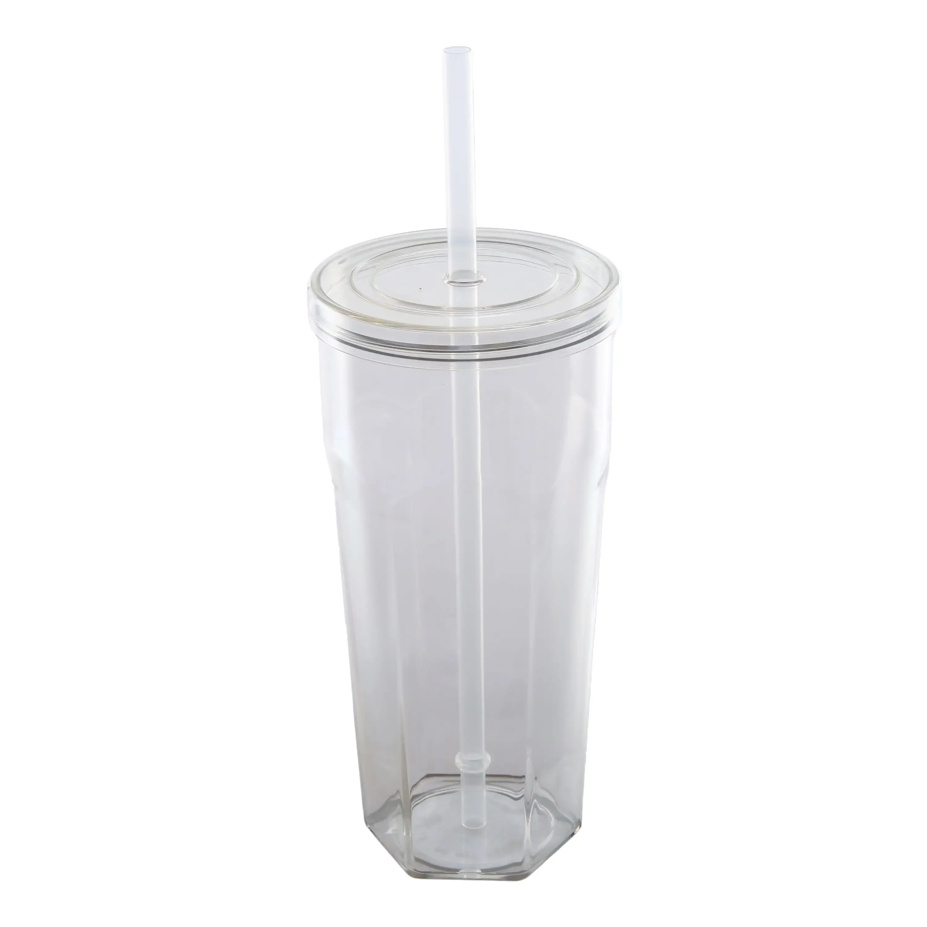 

20oz Plastic Tumbler with Screw Top Lid and Straw, Clear