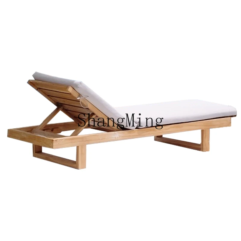 

DHY Outdoor Villa Pool Lounge Resort Outdoor Waterproof Solid Wood Beach Chair