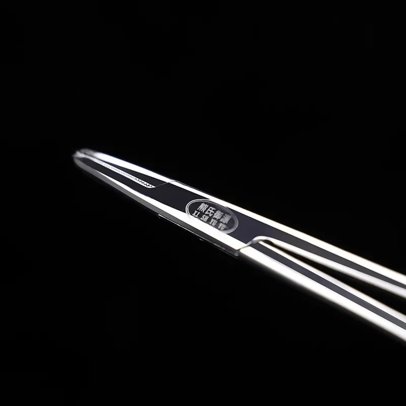 Instrumento quirúrgico médico con abrazadera de aguja de sutura, soporte fino recto de acero inoxidable