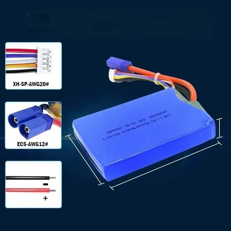 14.8V 60C 386888 626786 7367102 Rechargeable Battery for Car Jump Starter Li-Polymer Booster Jumper Igniter 1800-5000mAh