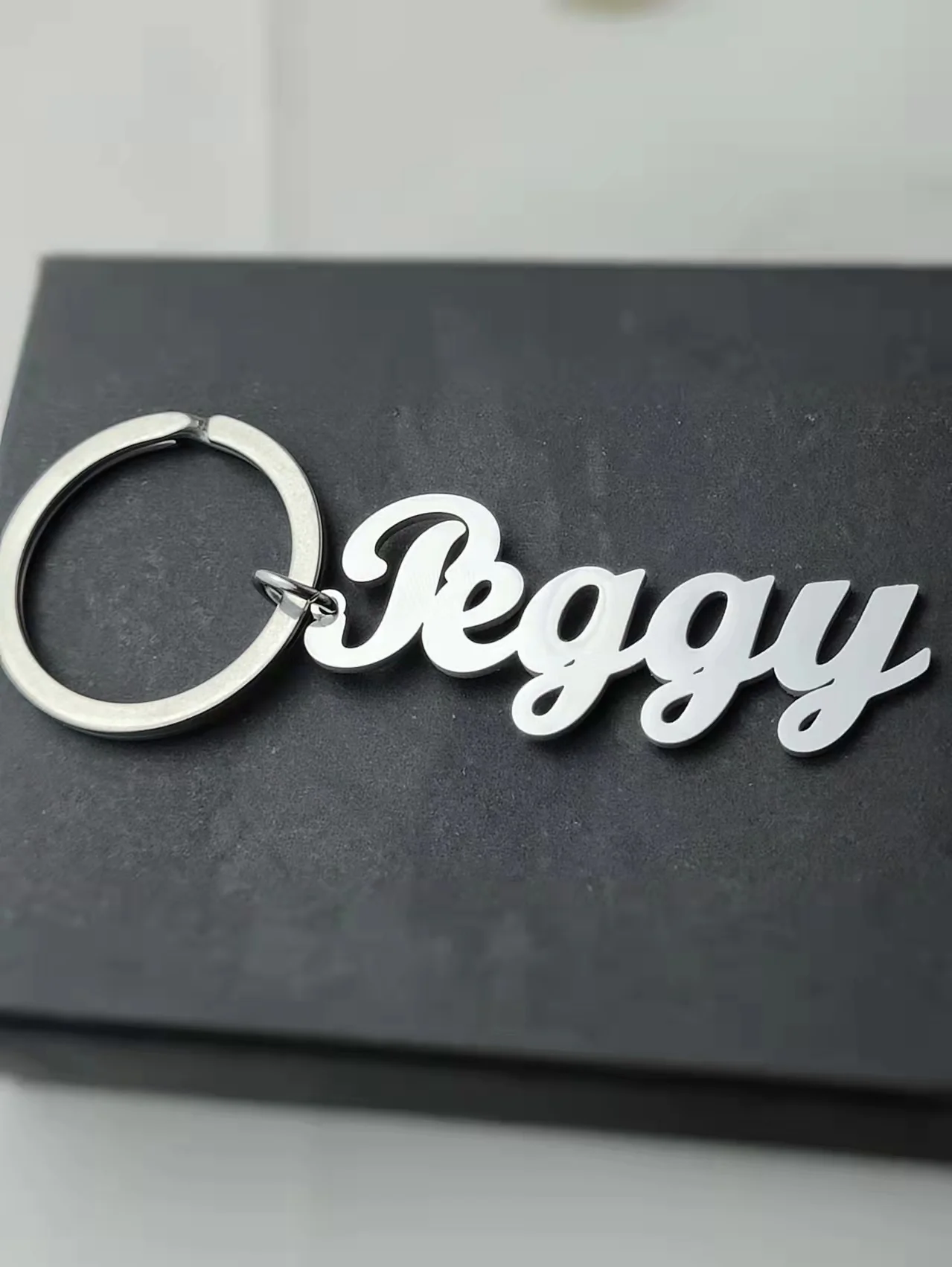 Benutzerdefinierter Namens-Schlüsselanhänger, personalisierter Edelstahl-Anhänger, Schlüsselanhänger für Damen und Herren, individueller Namensschild-Schlüsselanhänger, Schmuck, Geschenke – Detail 4