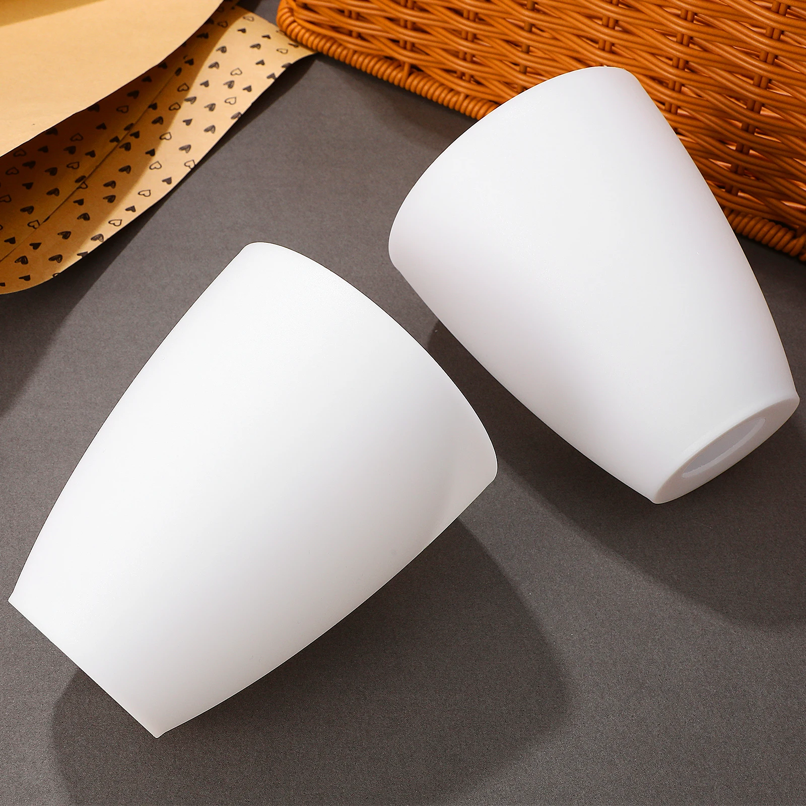 

2Pcs Plastic Lampshade 30mm White Diffuser for Desk Floor Lamps Home Office Gentle Light Easy Install Protective Cover