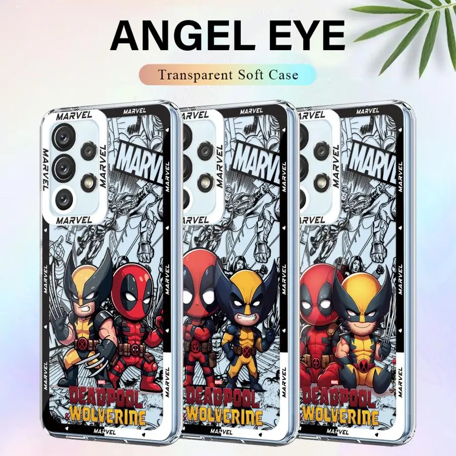 Marvel Deadpool And Wolverine Cartoon Phone Case for Samsung Galaxy A14 A13 A15 A23 4G A34 A33 A53 A25 A24 A73 A35 A55 5G Cover image 5