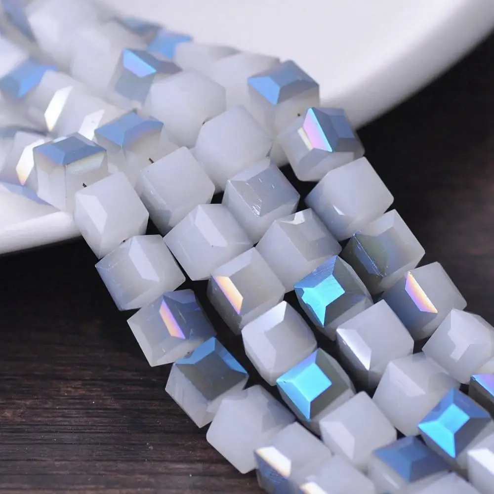 3mm 4mm 6mm 8mm 10mm Cube Square Faceted Czech Crystal Glass Loose Crafts Beads Wholesale Lot For Jewelry Making DIY