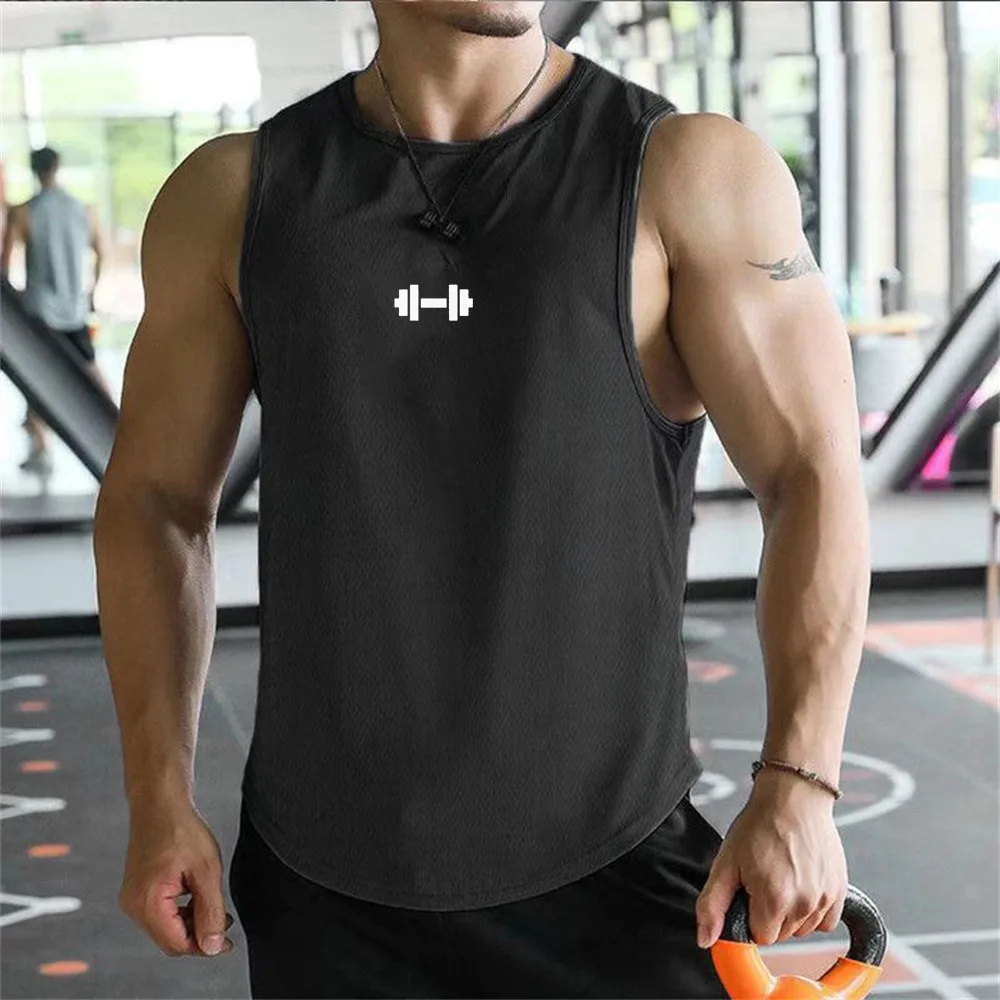 Débardeur d'été pour hommes, vêtements de fitness, séchage rapide, coupe ample, pour musculation, sans manches, mode masculine, gilet de basketball