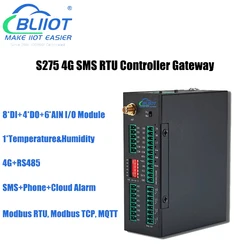 Smart City Street Light Remote Monitoring RTU Controller 8DIN+6AIN+4DO Supports Modbus to MQTT Conversion 4G SMS Gateway