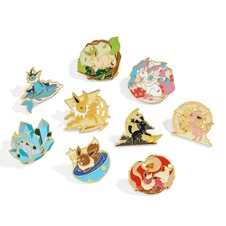 3/4/5 Pcs Cartoon Elf Brooch Fashion Eevee Sylveen Enamel Pin Backpack Clothing Jewelry Metal Badge Accessories Gift