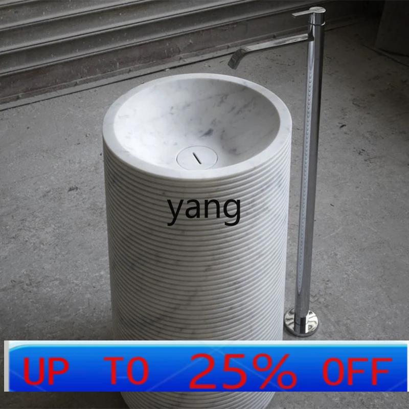 lmm household floor-to-ceiling column washbasin wine balcony outdoor marble hand-washing column basin