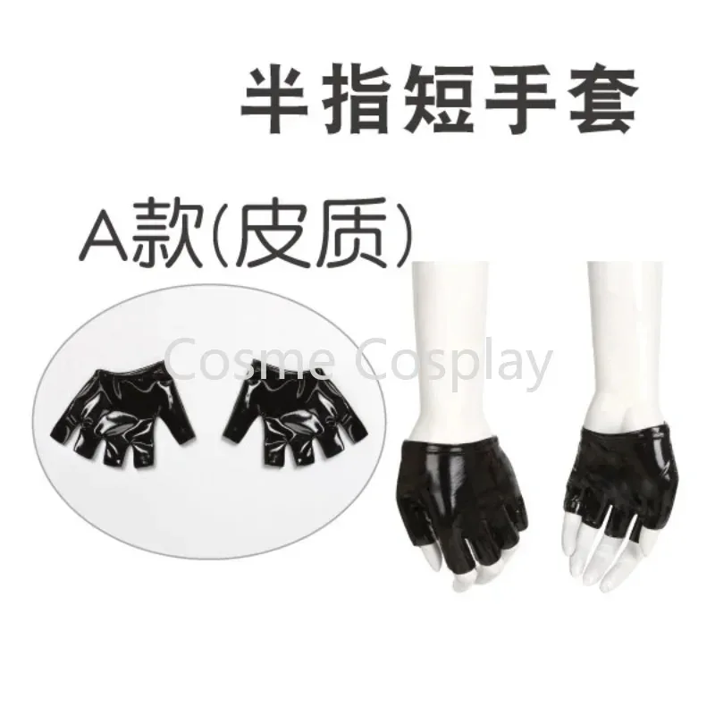 Cos guantes de pintura largos cortos sin dedos dedos completos medio palma colgar dedo negro rojo blanco guantes de cuero látex