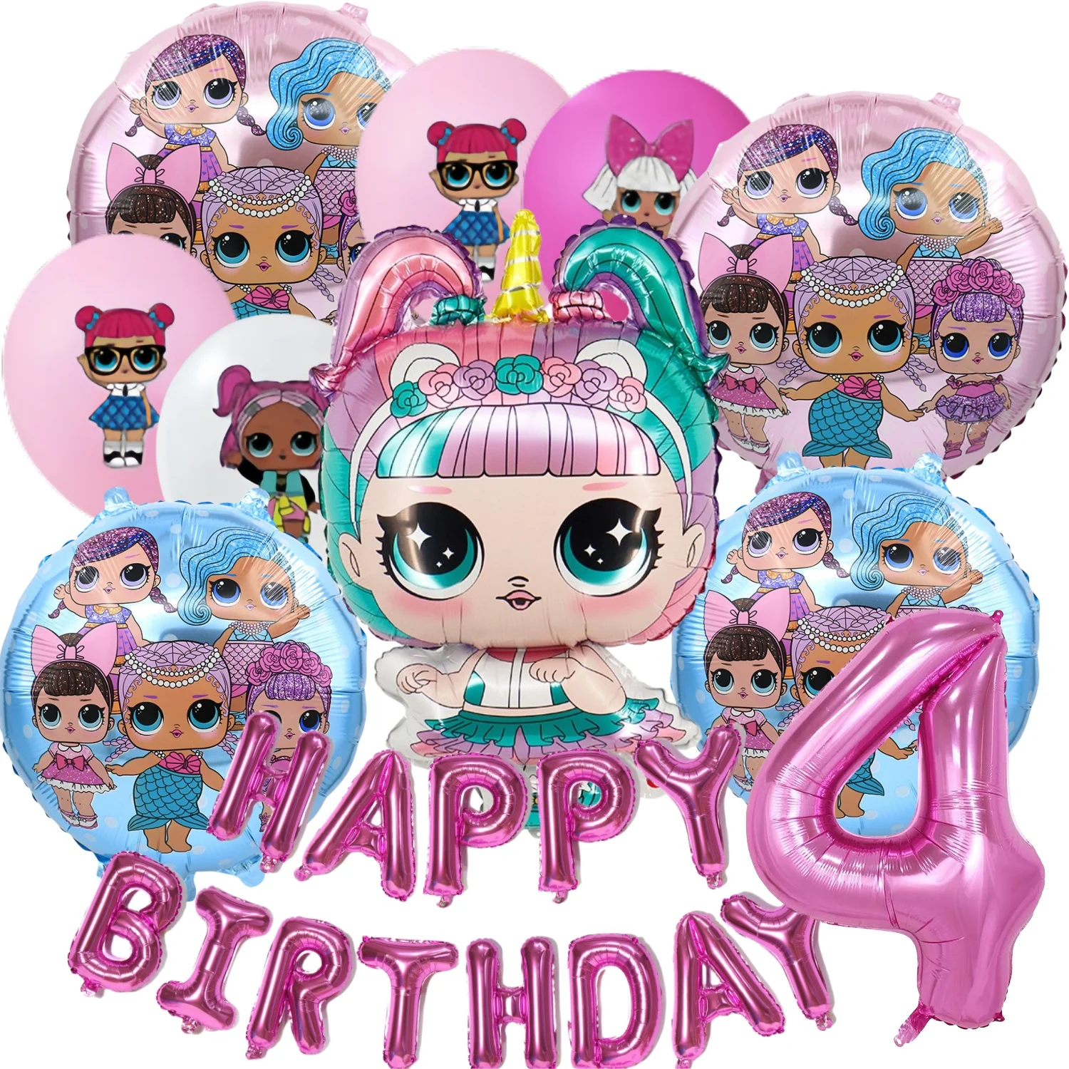 LOL مفاجأة دمية حفلة عيد ميلاد موضوع زينة كعكة توبر بالون لافتة لوحات أكواب مفرش المائدة لإمدادات استحمام الطفل