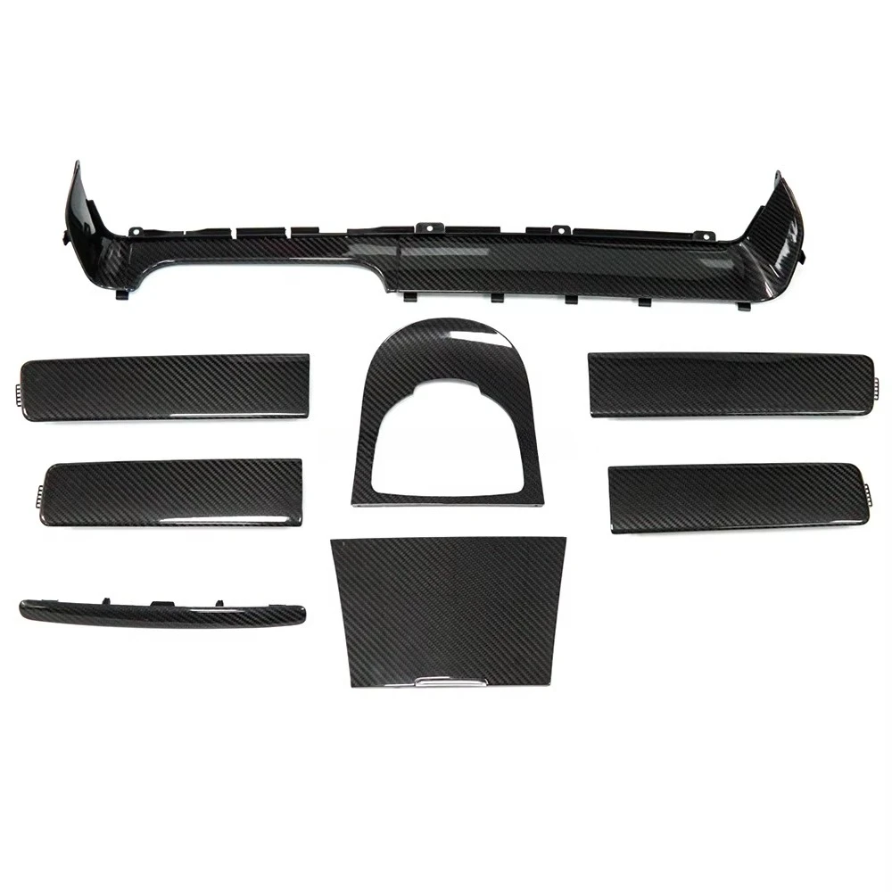 STLF 8PCS Dry Carbon Fiber Interior Trim Set for G-Class W464 W465 G63 G500 Center Console Door Handle Covers LHD