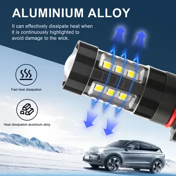 適用於Audi A4 B8 非 FL 2008 2009 2010 2011 2012 12V PSX26W P13W Canbus LED 日間行車燈 6000K 白色 DRL 汽車燈 10 最佳銷售 奧迪A4 B8動態LED方向燈 - №4