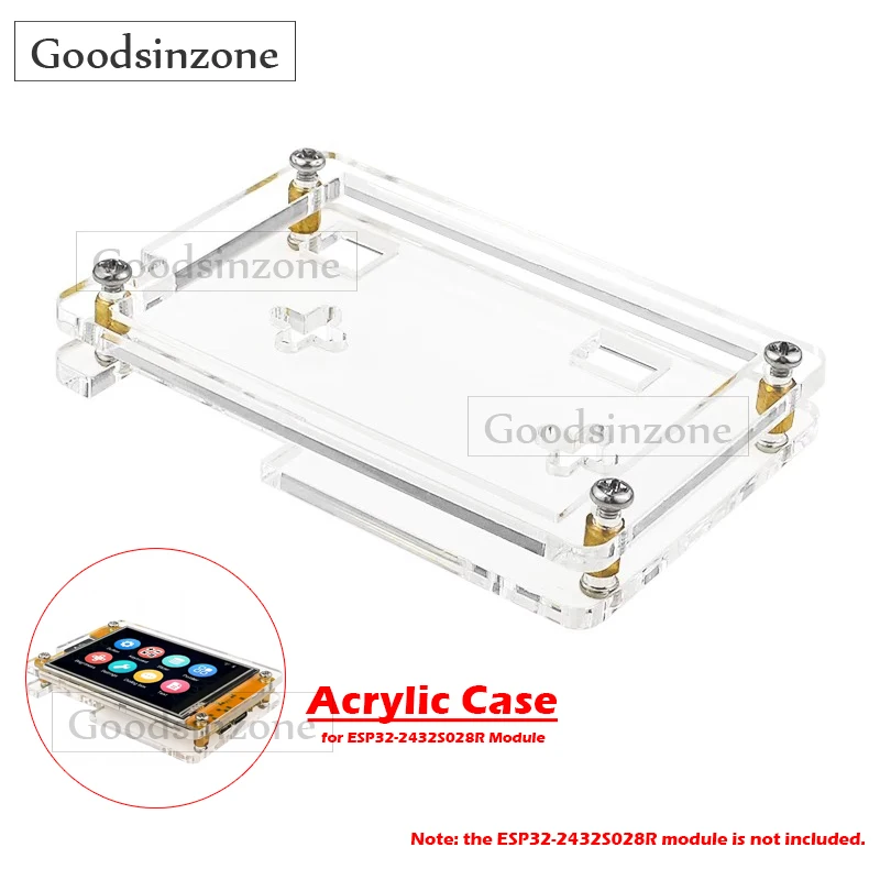 Acrylic Case for ESP32-2432S028R Module – Transparent Protective Shell with Screen Mount for ESP32 2.8″ TFT Touch Display Module