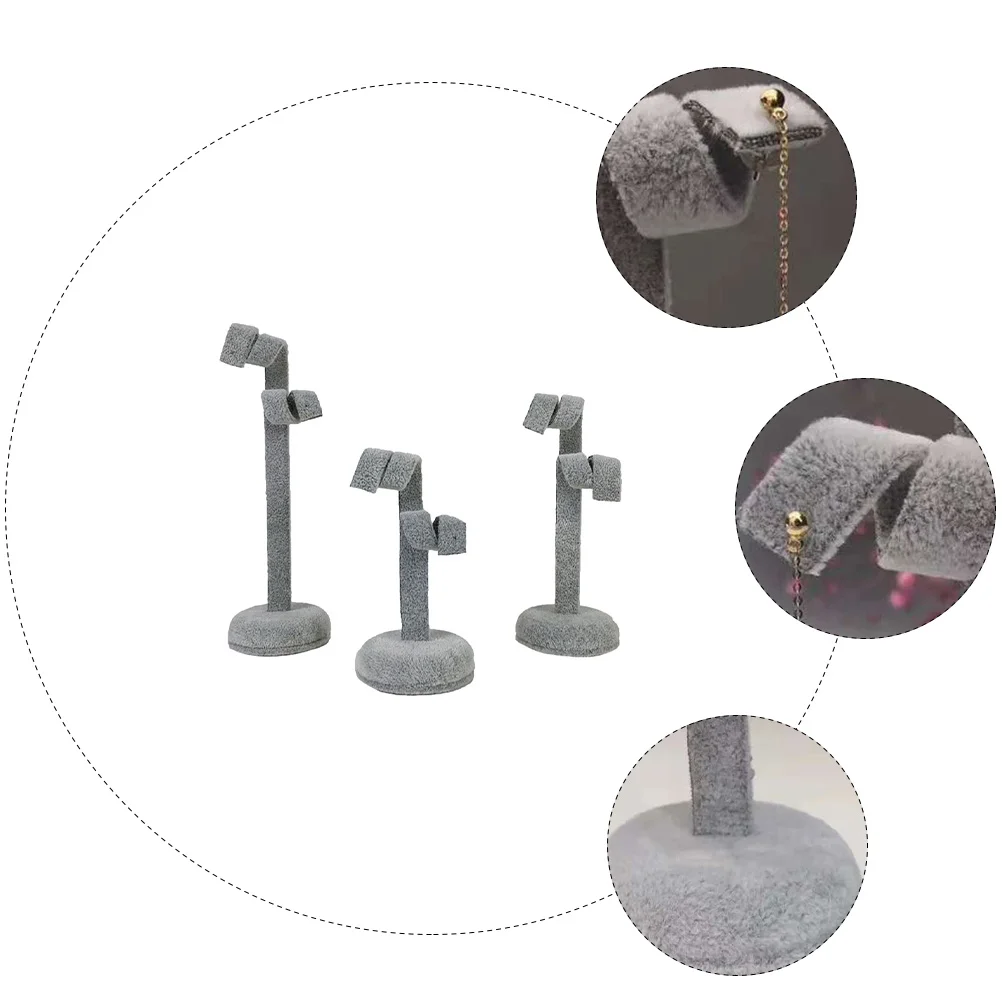 

3pcs Earring Display Rack Velvet Jewelry Organizer Sturdy Desktop Stud Storage Compact Earring Stand for Ear Studs Accessories