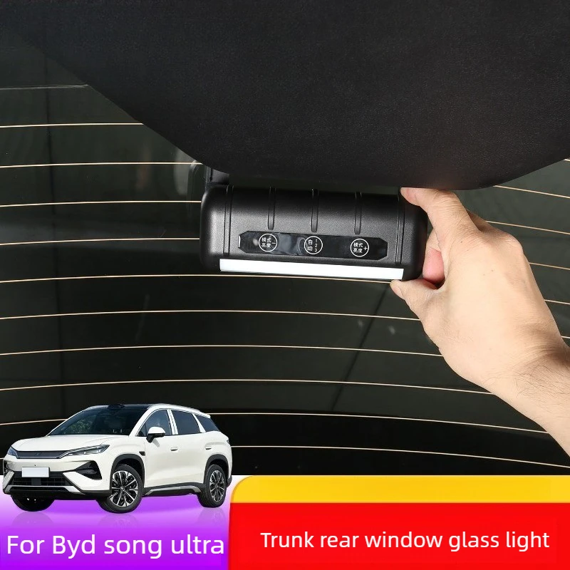 For BYD Song Ultra EV Trunk Rear Window Glass Light Tailgate Add On Lamp Interior Modification Accessories